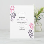 Elegant Floral Vrijgezellenfeest Invitaton Card Kaart (Staand voorkant)