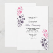 Elegant Floral Vrijgezellenfeest Invitaton Card Kaart (Voorkant / Achterkant)