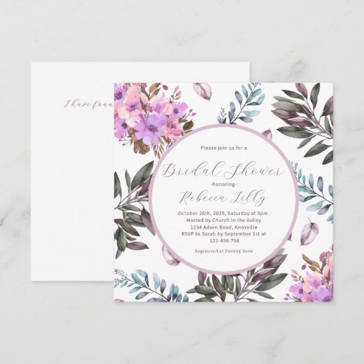 Elegant Floral Vrijgezellenfeest Kaart (Voorkant / Achterkant)