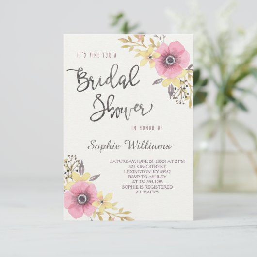 Elegant Floral Vrijgezellenfeest Kaart (Staand voorkant)