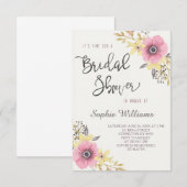 Elegant Floral Vrijgezellenfeest Kaart (Voorkant / Achterkant)