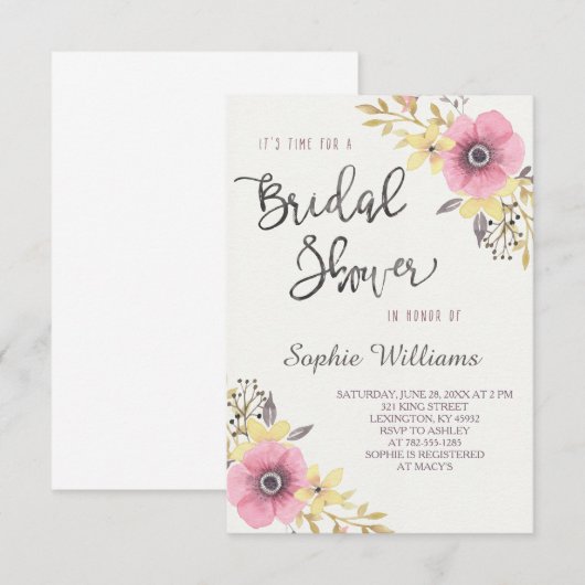 Elegant Floral Vrijgezellenfeest Kaart (Voorkant / Achterkant)