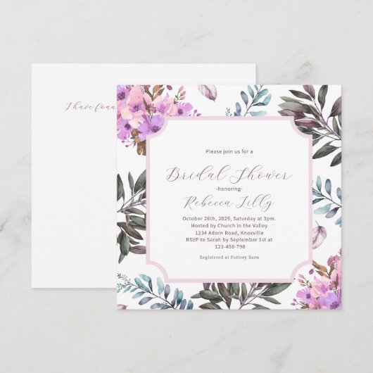 Elegant Floral Vrijgezellenfeest Kaart (Voorkant / Achterkant)