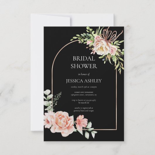 Elegant Floral Vrijgezellenfeest Kaart (Voorkant)