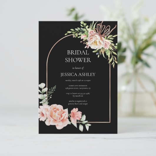 Elegant Floral Vrijgezellenfeest Kaart (Staand voorkant)