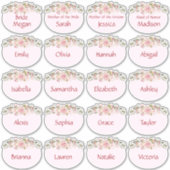 Elegant Floral Vrijgezellenfeest Name Tag Sticker (Voorkant)