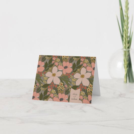 Elegant Floral Vrijgezellenfeest op maat Bedankkaart (Voorkant)