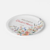 Elegant Floral Vrijgezellenfeest Papieren Bordje (Gekanteld)