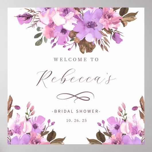 Elegant Floral Vrijgezellenfeest Poster (Voorkant)