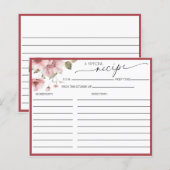 Elegant Floral Vrijgezellenfeest | Recept Kaarten (Voorkant / Achterkant)