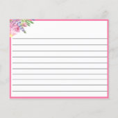 Elegant Floral Vrijgezellenfeest | Recept Kaarten (Achterkant)