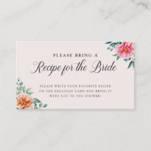 Elegant Floral Vrijgezellenfeest Recipe Enclosure 