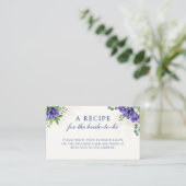 Elegant Floral Vrijgezellenfeest Recipe Enclosure  Informatiekaartje (Staand voorkant)