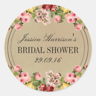 Elegant Floral Vrijgezellenfeest Ronde Sticker