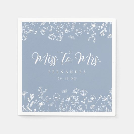 Elegant Floral Vrijgezellenfeest Servet (Voorkant)