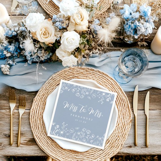 Elegant Floral Vrijgezellenfeest Servet