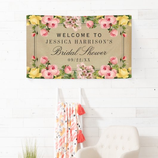 Elegant  Floral Vrijgezellenfeest Spandoek (Insitu)