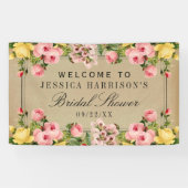 Elegant  Floral Vrijgezellenfeest Spandoek (Horizontaal)