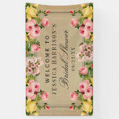 Elegant  Floral Vrijgezellenfeest Spandoek (Verticaal)