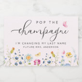 Elegant Floral Vrijgezellenfeest Sparkling Wijnetiket (Enkel label)