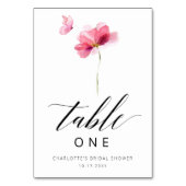 Elegant Floral Vrijgezellenfeest Tafelnummer (Voorkant)