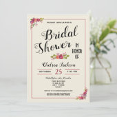 Elegant Floral Vrijgezellenfeest Uitnodiging (Staand voorkant)