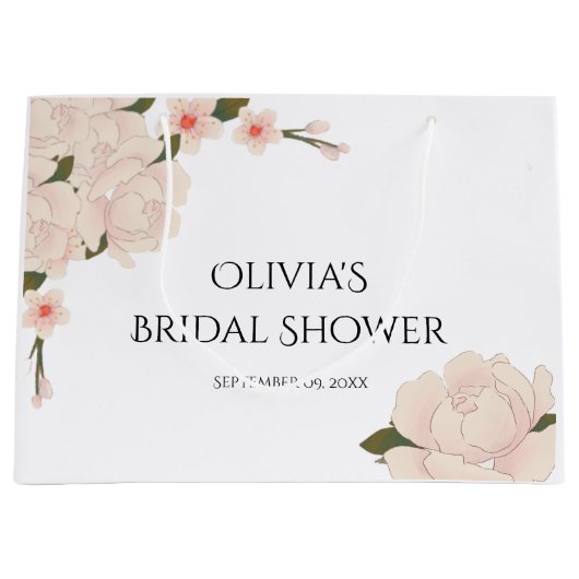 Elegant Floral Vrijgezellenfeest voor grote cadeau Groot Cadeauzakje (Voorkant)