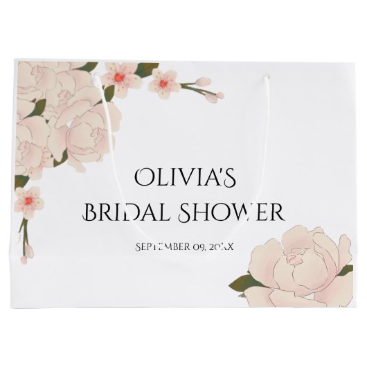 Elegant Floral Vrijgezellenfeest voor grote cadeau Groot Cadeauzakje (Achterkant)