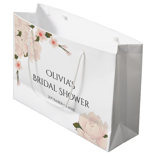 Elegant Floral Vrijgezellenfeest voor grote cadeau Groot Cadeauzakje (Voorkant Gekanteld)