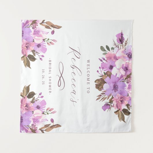 Elegant Floral Vrijgezellenfeest Wandkleed (Voorkant (horizontaal))