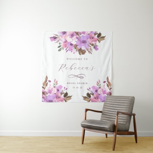 Elegant Floral Vrijgezellenfeest Wandkleed (In situ)