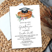 Elegant Floral Waffle Afstuderen Uitnodiging