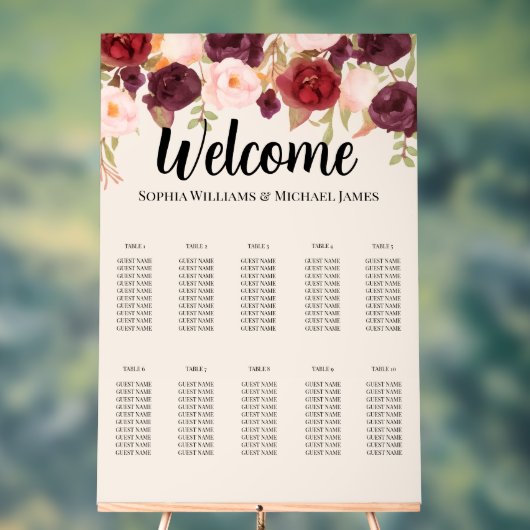 Elegant Floral Watercolor Acryl Bord (Neutraal)