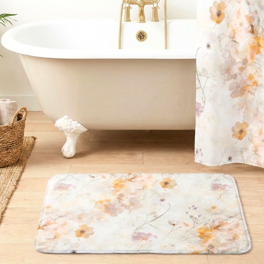 Elegant Floral Watercolor Badmat