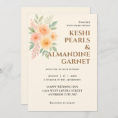 Elegant Floral Watercolor Wedding Invite Kaart (Voorkant / Achterkant)