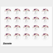 Elegant Floral Waterverf 90th Birthday Party Ronde Sticker (Vel)