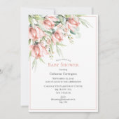 Elegant Floral Waterverf Baby shower Kaart (Voorkant)