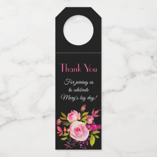 Elegant Floral Waterverf bedankt dat u ons hebt aa Flessenhanger