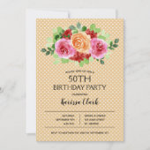 Elegant Floral Waterverf Birthday Uitnodigingen (Voorkant)