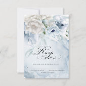 Elegant Floral Waterverf Blue Poppies RSVP-kaart RSVP Kaartje (Voorkant)