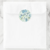 Elegant Floral Waterverf Blue Ronde Sticker (Tas)
