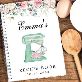 Elegant Floral Waterverf Bridal Recipe Book Notitieboek