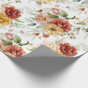 Elegant Floral Waterverf Cadeaupapier