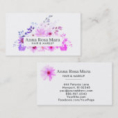 *~* Elegant Floral Waterverf Chic Feminine Modern Visitekaartje (Voorkant / Achterkant)