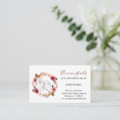 Elegant Floral Waterverf Dog Grooming Service Visitekaartje (Staand voorkant)