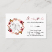 Elegant Floral Waterverf Dog Grooming Service Visitekaartje (Voorkant)