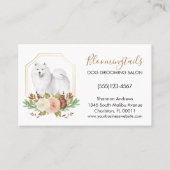 Elegant Floral Waterverf Dog Grooming Service Visitekaartje (Voorkant)