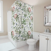 Elegant Floral Waterverf Douchegordijn (In situ)