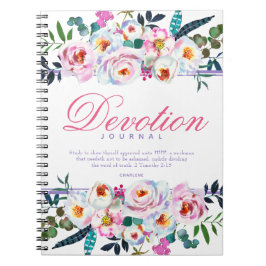 Elegant Floral Waterverf genaamd Devotion Journal Notitieboek