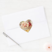 Elegant Floral Waterverf Gold Hartelijk dank Hart Sticker (Envelop)